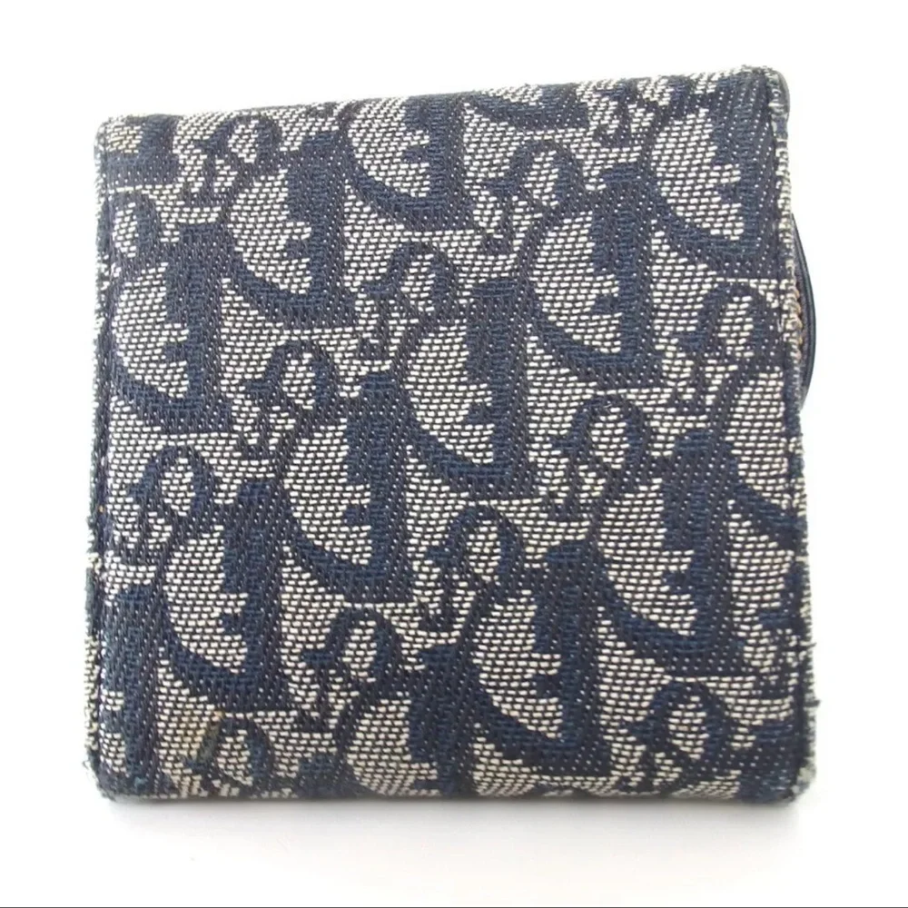 AUTH Christian Dior Trotter Wallet Navy Blue